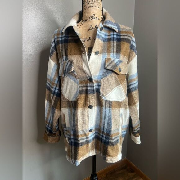 Zara Italian fabric flannel shacket small cozy basic everyday cabincore casual - Picture 9 of 11